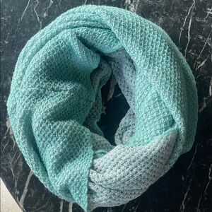 Echo Teal and Gray Knit Scarf
